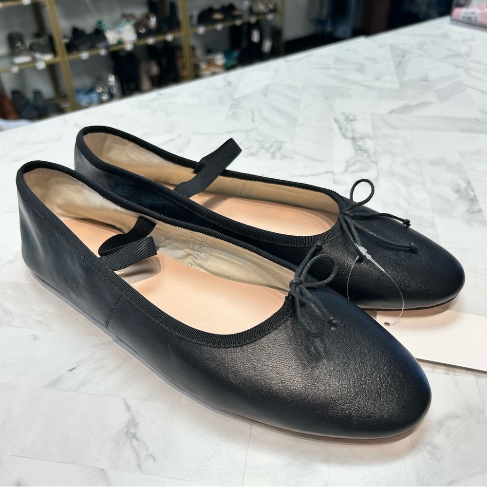 Black Leather Ballet Flats Loeffler Randall